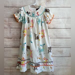 LIL‎ CACTUS FOREST FRIENDS SMOCKED DRESS